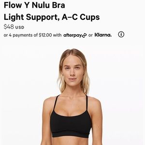 Lululemon Flow Y Nulu Bra in Black | Size 8